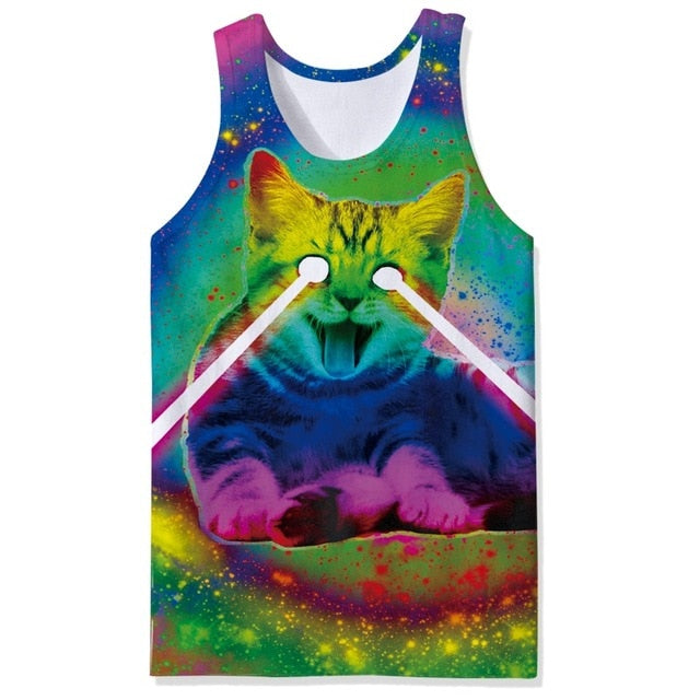 Laser Cat 3D Tank Top