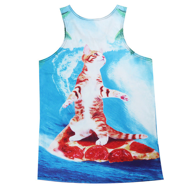 Surfing Cat 3D Tank Top